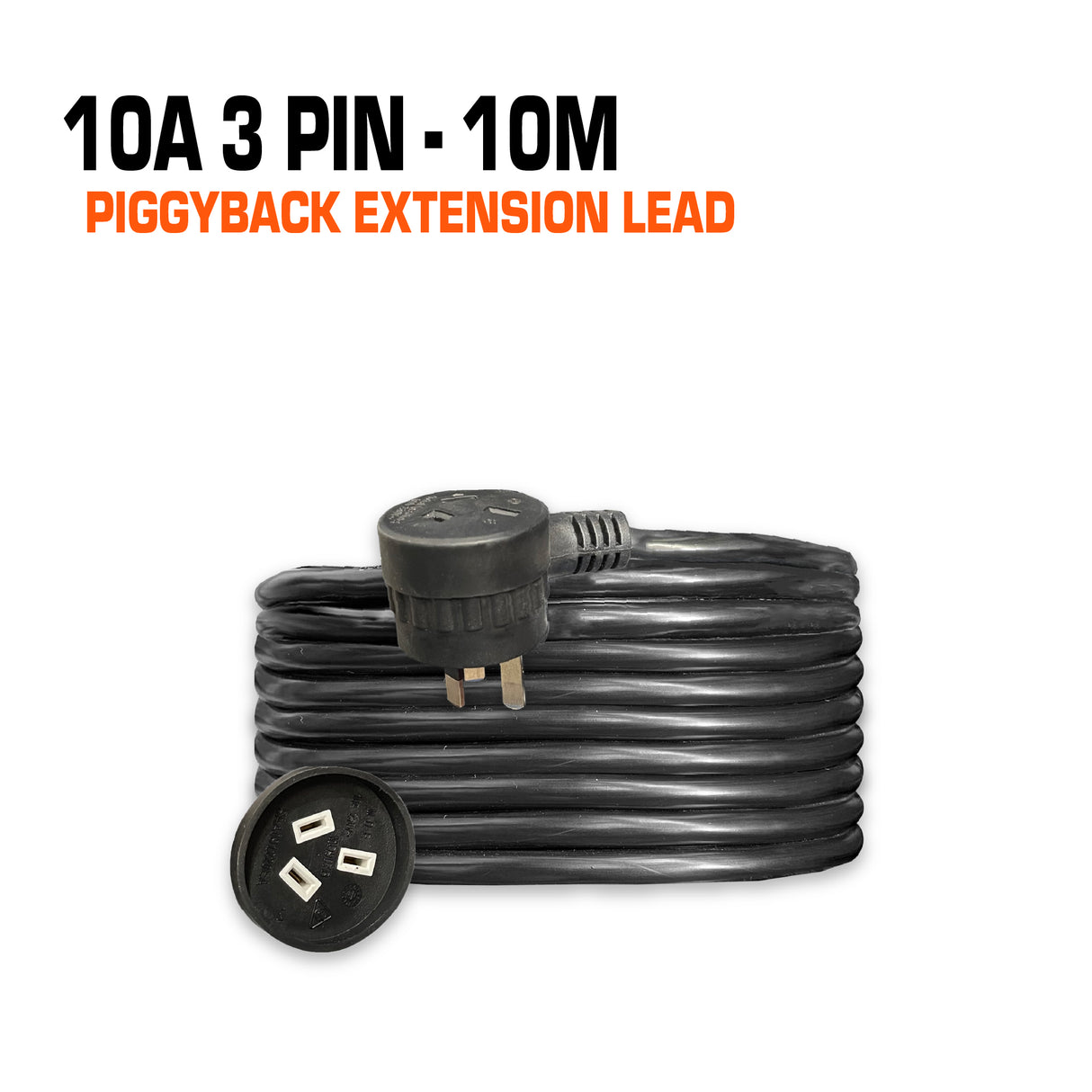 10m extension lead cord with piggyback.