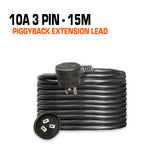 15m extension lead cord with piggyback.