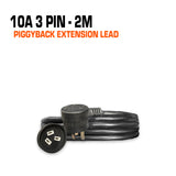 2m extension lead cord with piggyback.