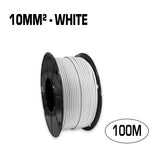 Single core 10mm² white flexible electrical wire cable, 100 metres.