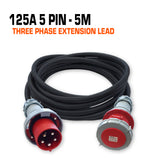 125 Amp 3 Phase Ceeform Extension Lead 5 Pin - 5M