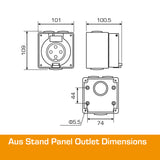 Australian Panel Outlet 15A 3 Flat PIN