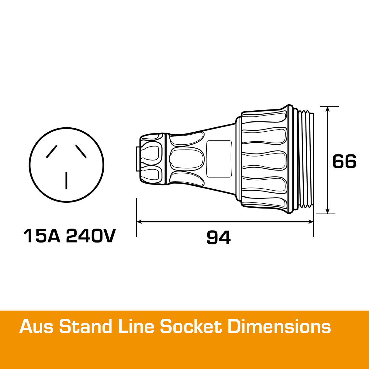 Australian 15A Socket 3 Flat PIN