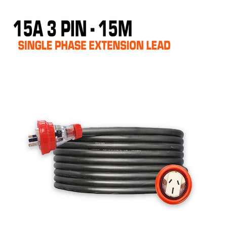 15 amp extension lead flat pin 15 metres