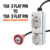 15 amp to 10 amp adaptor flat pin