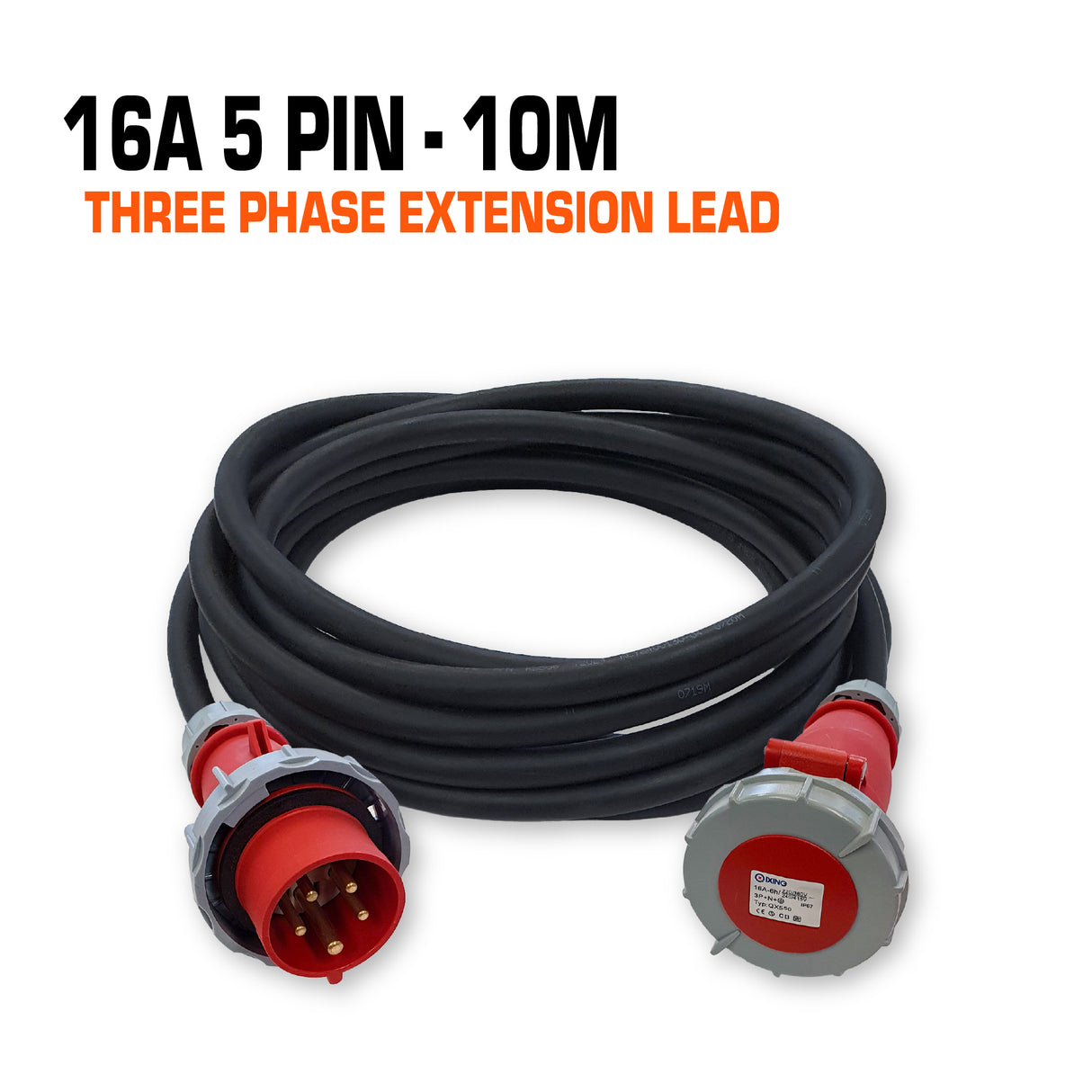 16 Amp 3 Phase Ceeform Extension Lead 5 Pin - 10M