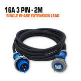 16 Amp Single Phase Ceeform Extension Lead - 2M