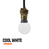 2W LED cool white opaque light globe.