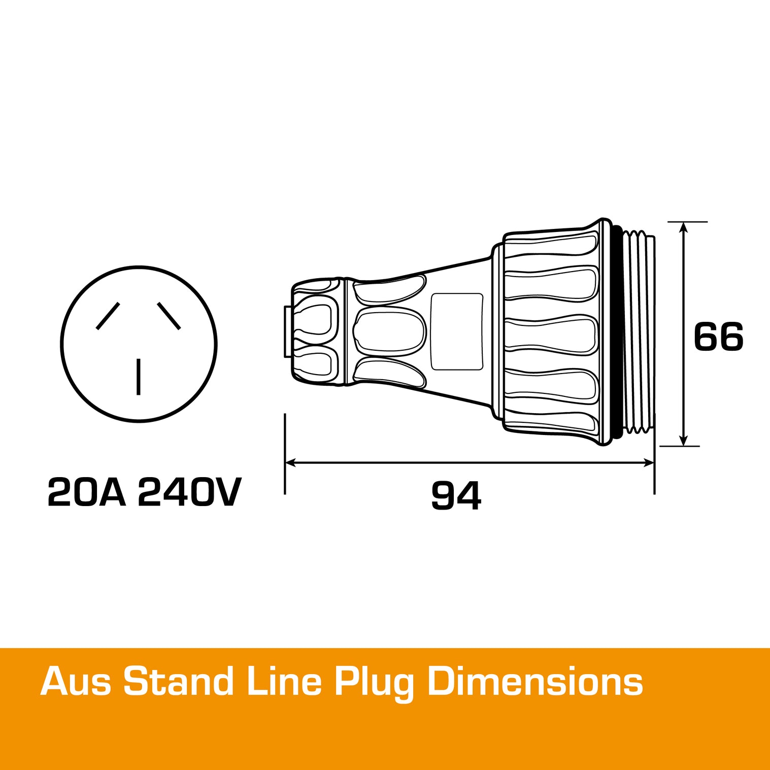 Australian 20A Plug 3 Flat PIN – EVENTPOWER EQUIPMENT
