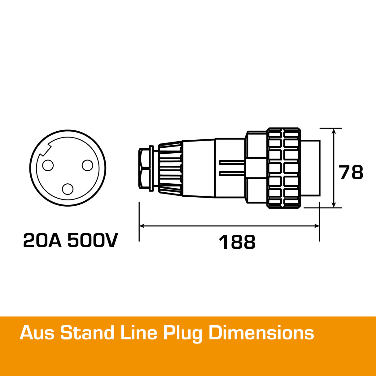 Australian 20A Single Phase Plug 3 PIN