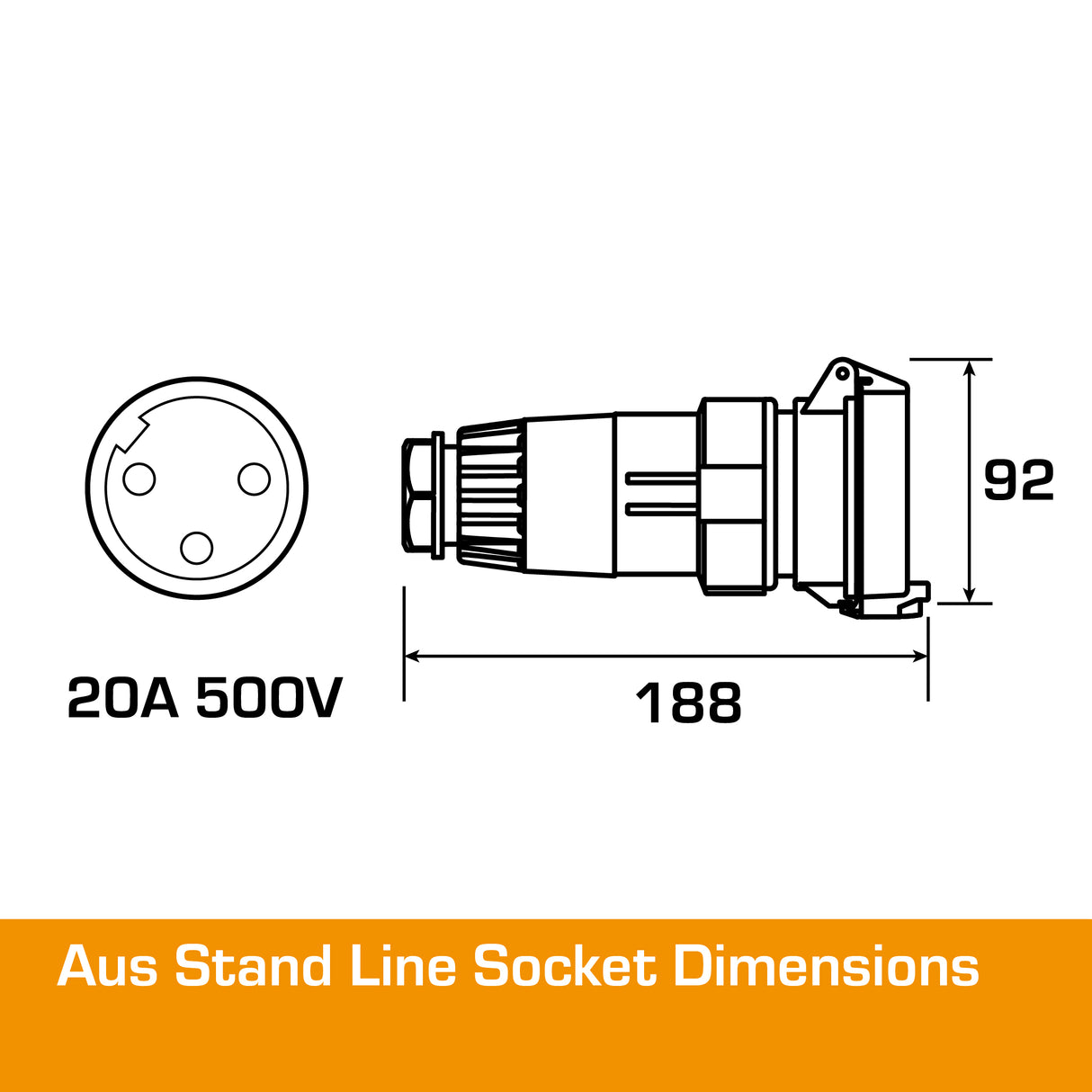 Australian 20A Single Phase Socket 3 PIN