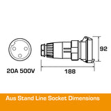 Australian 20A Single Phase Socket 3 PIN