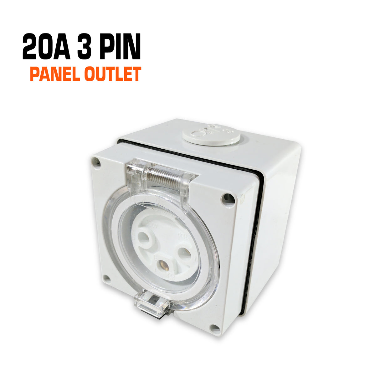 Australian 20 amp 3 flat pin panel outlet.