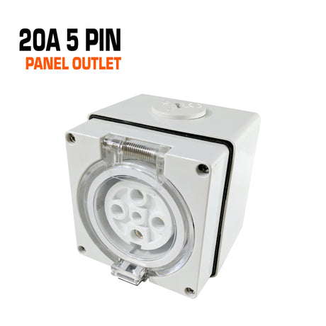 Australian 20 amp 5 pin panel outlet.