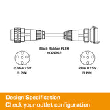 20 Amp 3 Phase Extension Lead 5 Pin - 30M