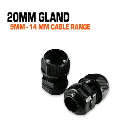 20mm black nylon cable gland.