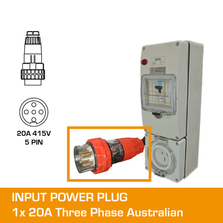 3 phase to single phase 20 amp to 10 amp adapter plug