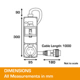 3 phase to single phase 20 amp to 15 amp adapter dimensions