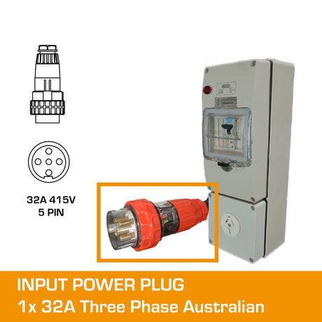 3 phase to single phase 32 amp to 25 amp adapter plug