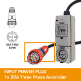 3 Phase Adaptor - 32A to 10A with RCBO