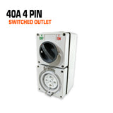 Australian 40 amp 4 pin switched outlet socket.