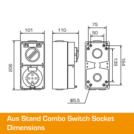 Australian 50A Switched Outlet 5 PIN