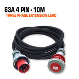 63 Amp 3 Phase Ceeform Extension Lead 4 Pin - 10M