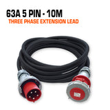 63 Amp 3 Phase Ceeform Extension Lead 5 Pin - 10M