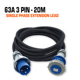 63 Amp Single Phase Ceeform Extension Lead - 20M