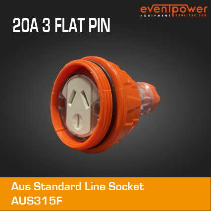Aus stand Line socket 20A 3 Flat PIN – EVENTPOWER EQUIPMENT