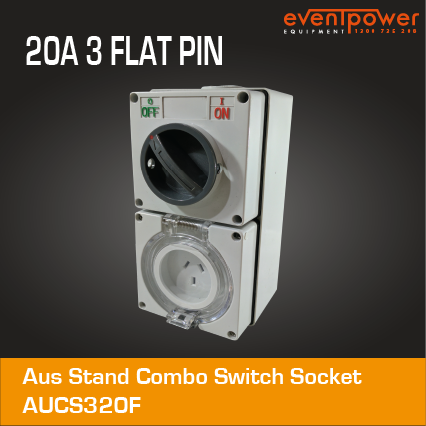 Aus Stand Combo Switch Socket 20A 3 Flat PIN