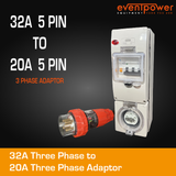 Adaptor 32A 3 phase to 20A three phase outlet w/ RCBO