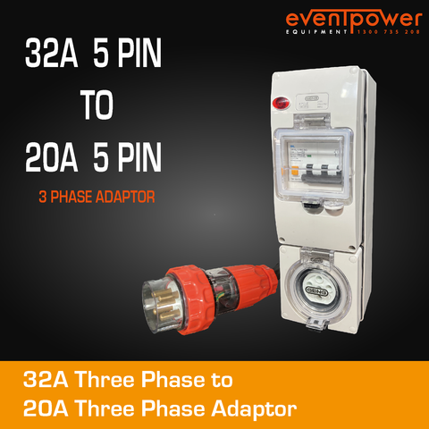 50A 3 Phase to 32A 3 Phase outlet w/ RCBO – EVENTPOWER EQUIPMENT