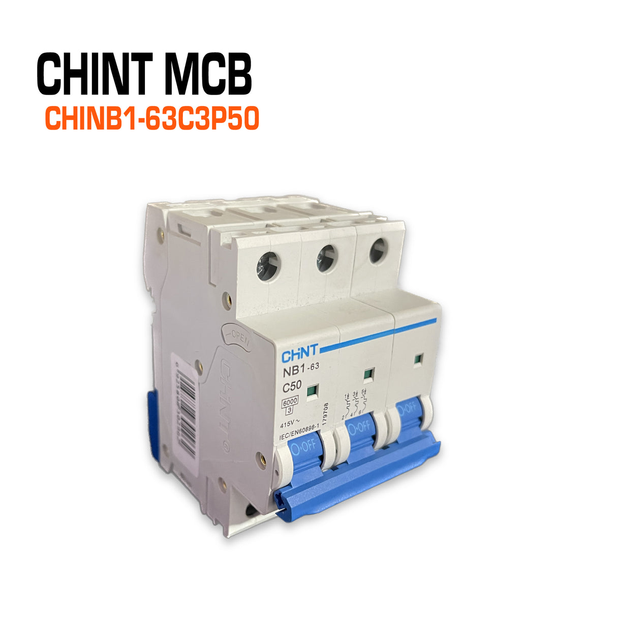 Chint Circuit Breaker MCB 3P 50 Amp C Curve.