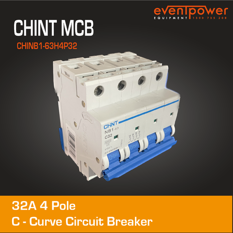 4P 10KVA 32A Circuit Breaker Chint C Curve