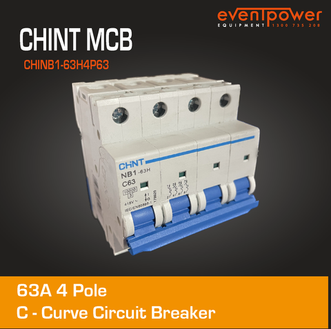 4P 10KVA 63A Circuit Breaker Chint C Curve