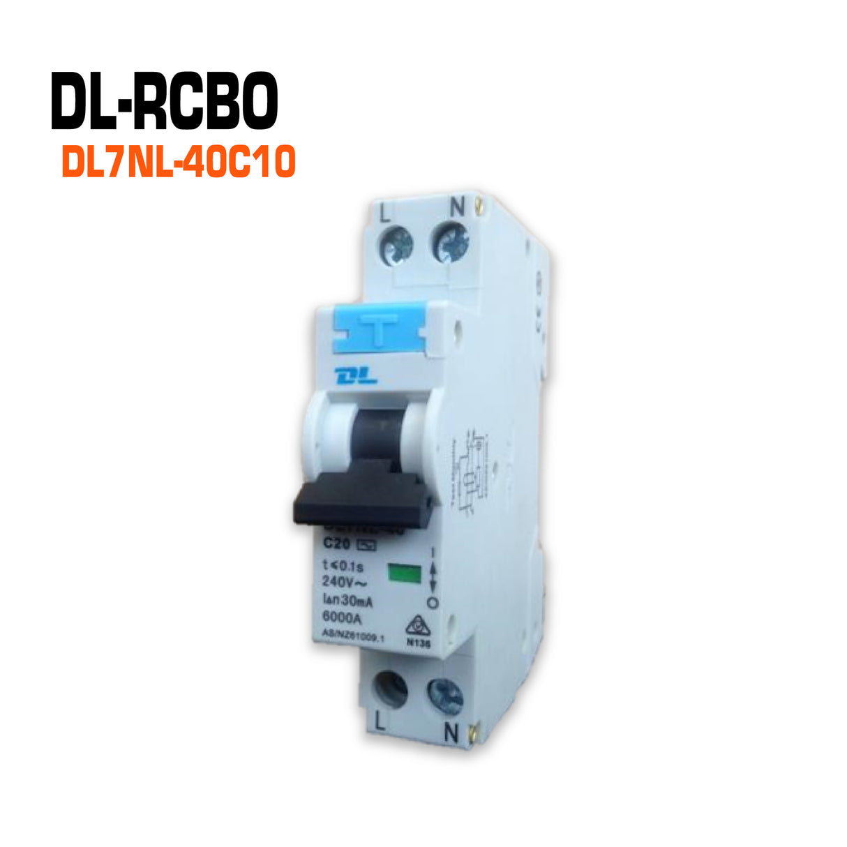 DL Circuit Breaker RCBO 1P 10 Amp C Curve.