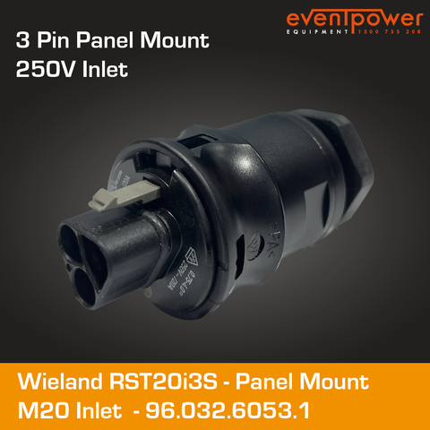 Wieland RST20i3 Panel inlet  3P Screw M20 thread G3.