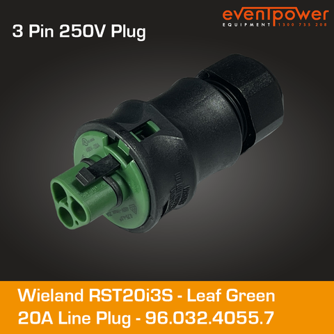 Wieland RST20i3 Line plug male G3 screw fitting Leaf Green
