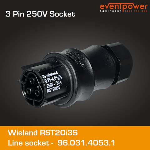 Wieland RST20i3 Line Socket Female G3 screw fitting