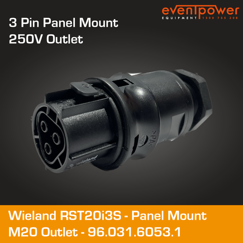 Wieland RST20i3 Panel outlet 3P Screw M20 thread G3.