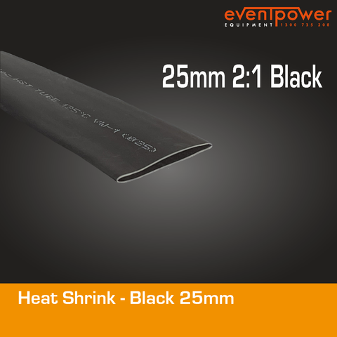 Heatshrink - 25mm 2:1 Black 1m