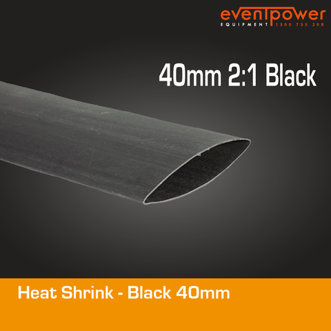 Heatshrink - 40mm 2:1 Black 1m