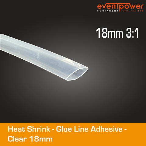 Glued line Adhesive Heatshrink - 18mm 3:1 Clear 1m