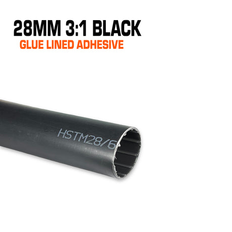 28mm black glue-lined heat shrink.