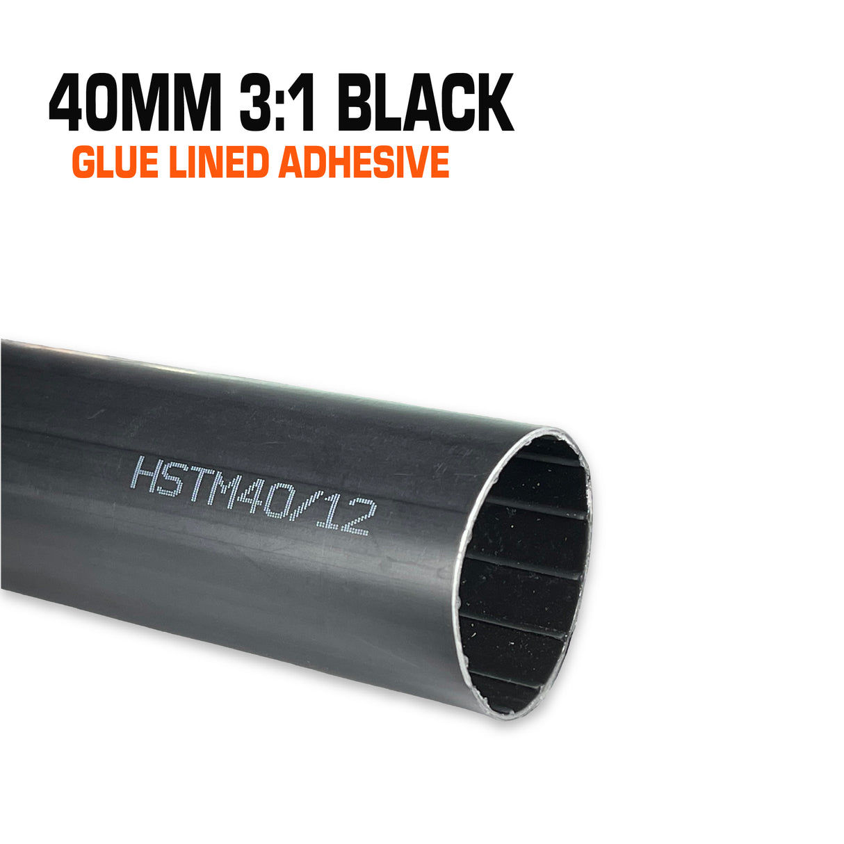 40mm black glue-lined heat shrink.