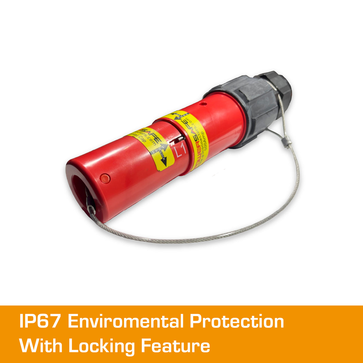 POWERSAFE Line Drain Red IP67 Environmental Cap