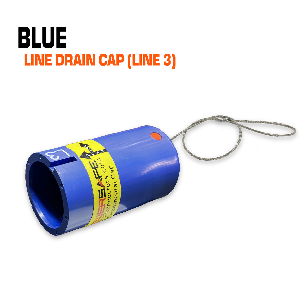 Powersafe blue line drain cap.