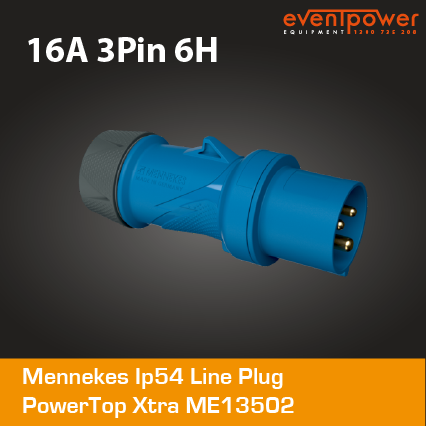 Mennekes IP54 Line Plug - 16A 3 PIN PowerTop Xtra