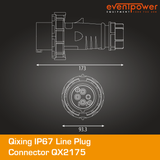 Qixing IP67 Line Plug-32A 4 Pin Reefer QX2175